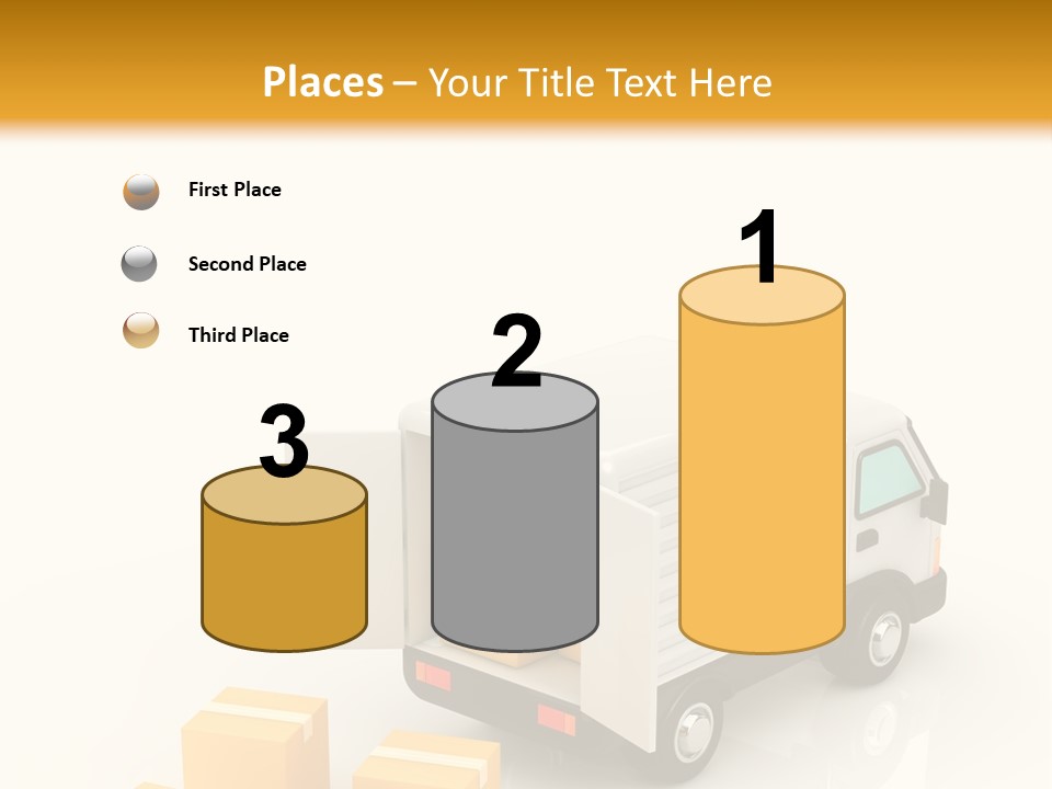 A Truck And Cardboard Box PowerPoint Template