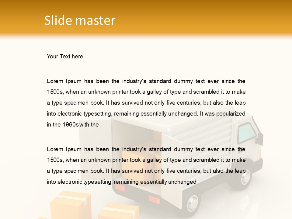 A Truck And Cardboard Box PowerPoint Template
