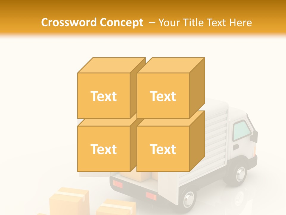 A Truck And Cardboard Box PowerPoint Template