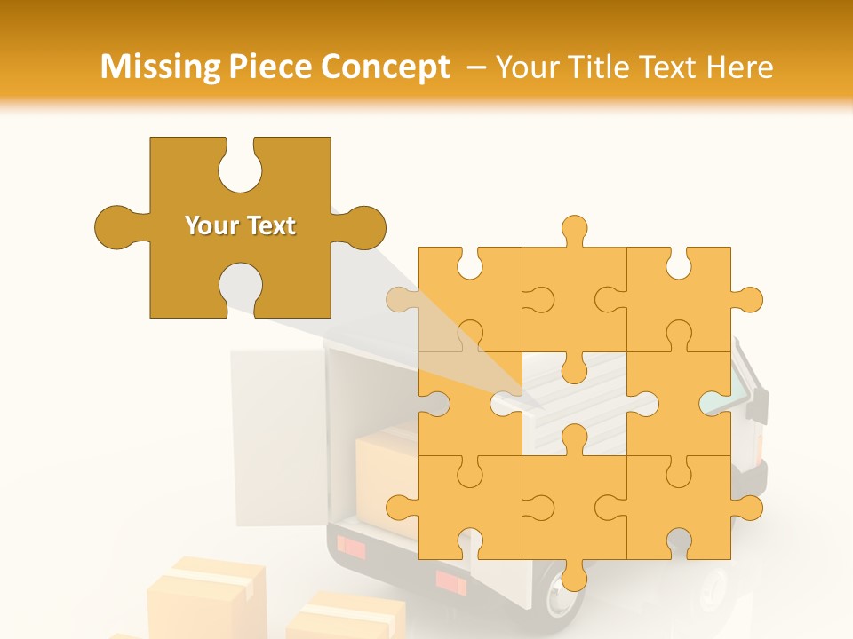 A Truck And Cardboard Box PowerPoint Template