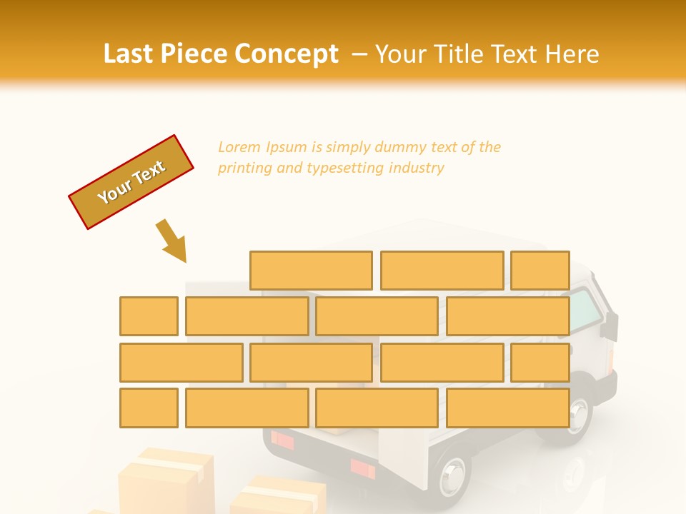 A Truck And Cardboard Box PowerPoint Template