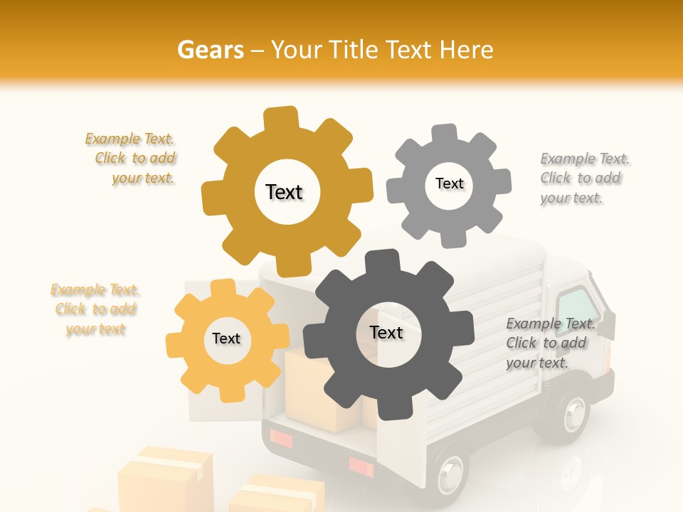 A Truck And Cardboard Box PowerPoint Template
