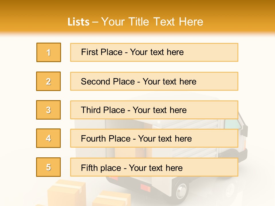 A Truck And Cardboard Box PowerPoint Template