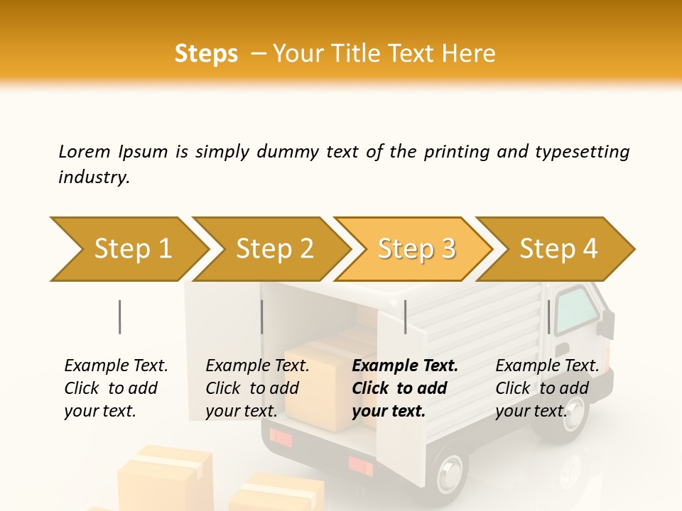 A Truck And Cardboard Box PowerPoint Template