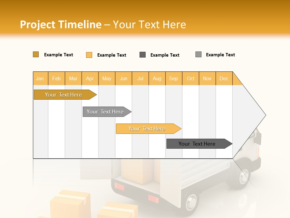 A Truck And Cardboard Box PowerPoint Template