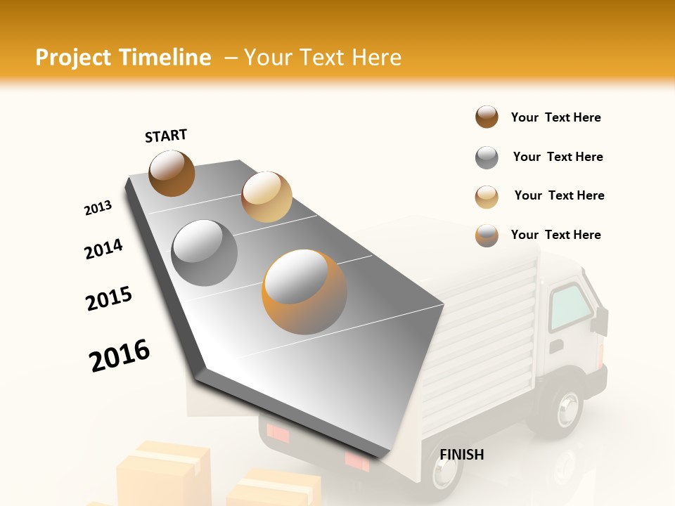 A Truck And Cardboard Box PowerPoint Template