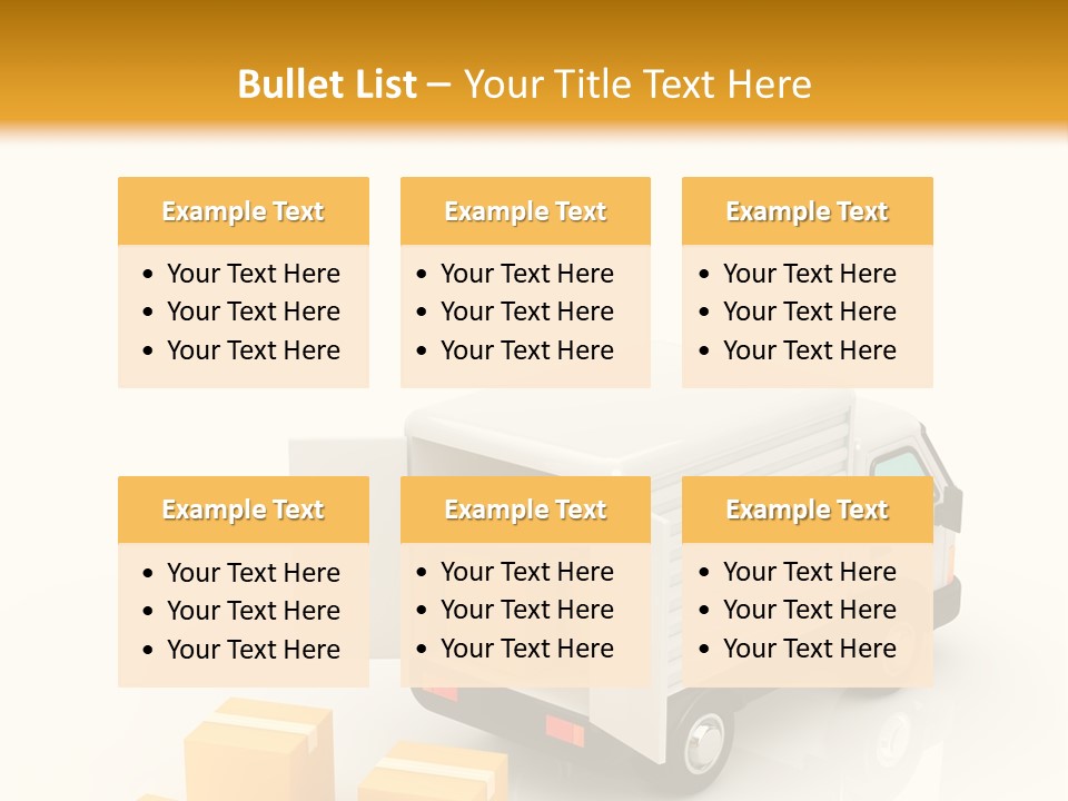 A Truck And Cardboard Box PowerPoint Template