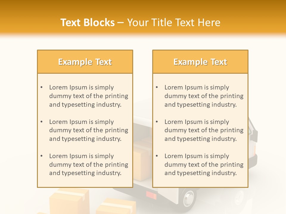 A Truck And Cardboard Box PowerPoint Template