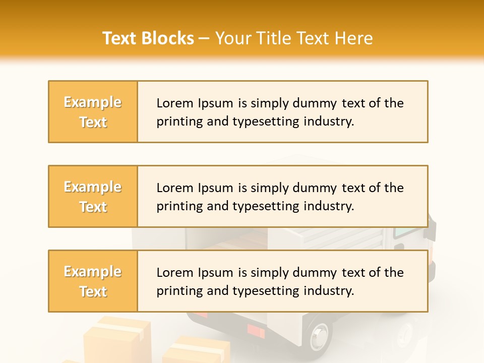 A Truck And Cardboard Box PowerPoint Template