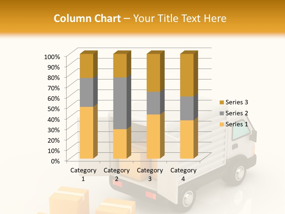 A Truck And Cardboard Box PowerPoint Template