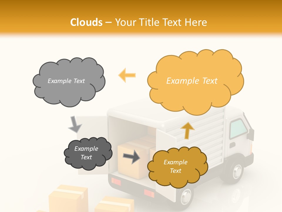 A Truck And Cardboard Box PowerPoint Template