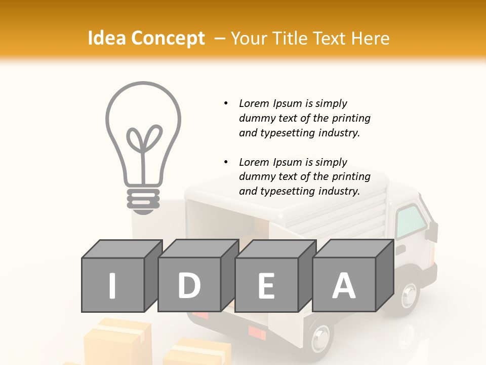 A Truck And Cardboard Box PowerPoint Template