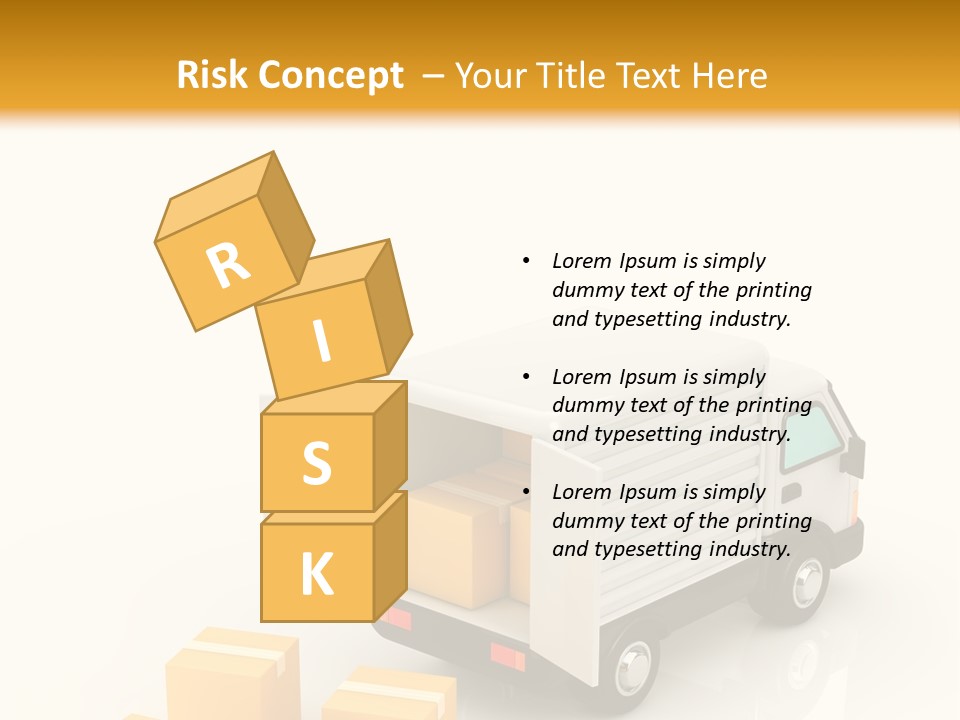 A Truck And Cardboard Box PowerPoint Template