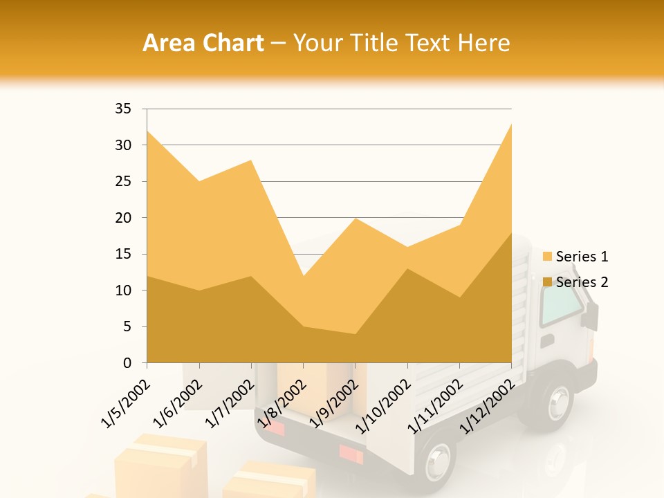 A Truck And Cardboard Box PowerPoint Template