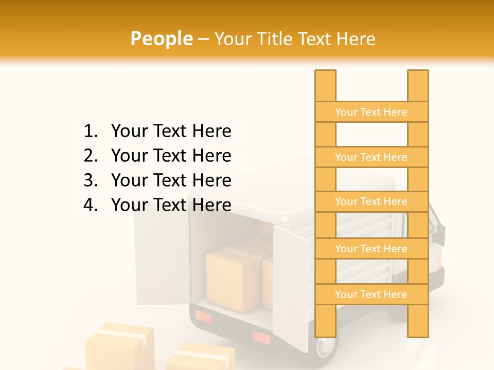 A Truck And Cardboard Box PowerPoint Template