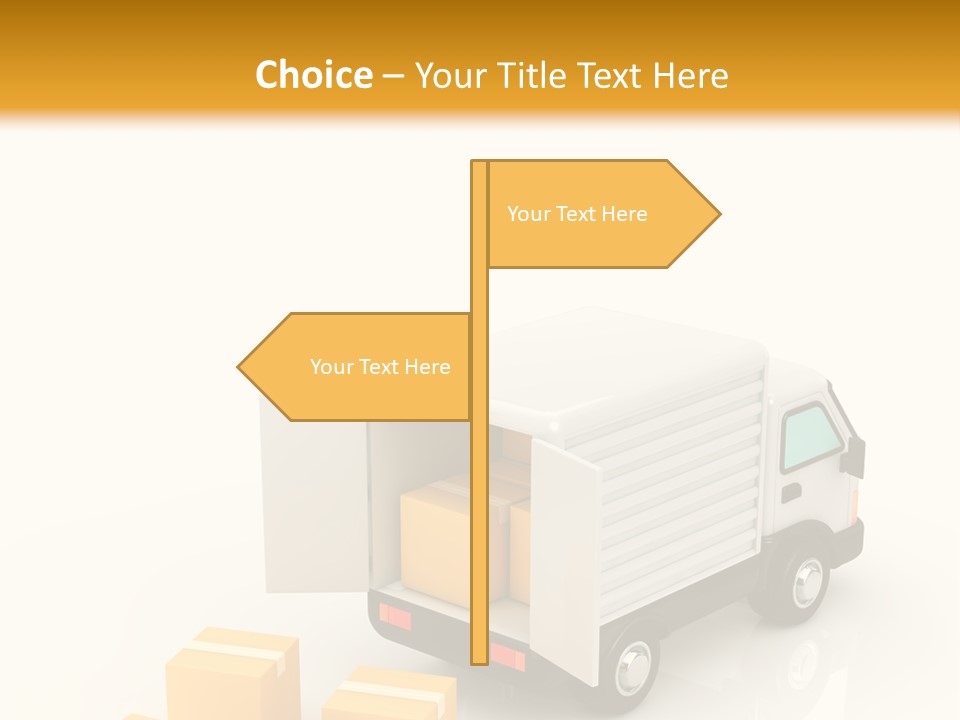 A Truck And Cardboard Box PowerPoint Template