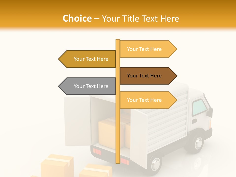A Truck And Cardboard Box PowerPoint Template