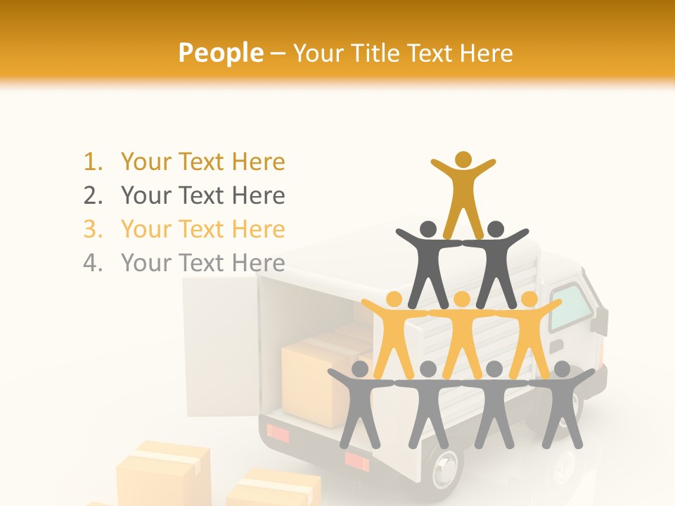 A Truck And Cardboard Box PowerPoint Template