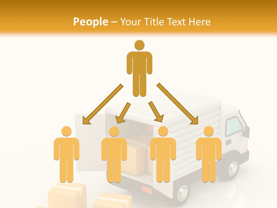 A Truck And Cardboard Box PowerPoint Template