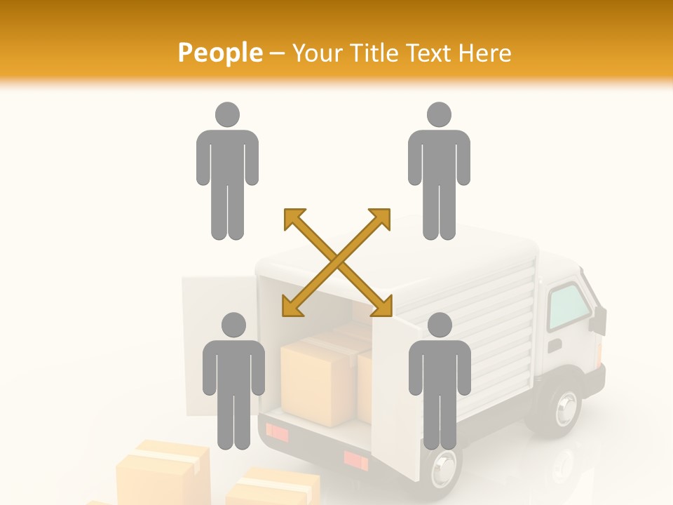 A Truck And Cardboard Box PowerPoint Template