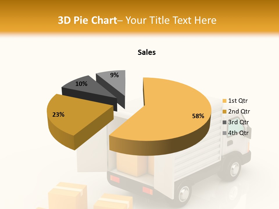 A Truck And Cardboard Box PowerPoint Template