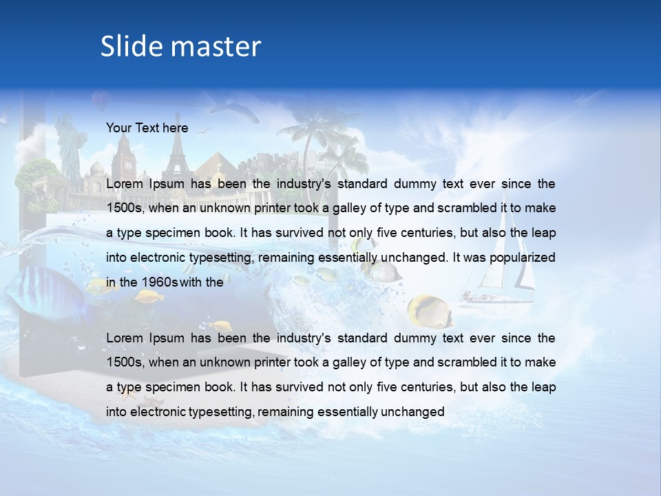 Lcd Eiffel Objects PowerPoint Template