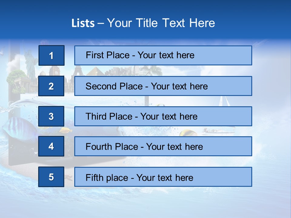 Lcd Eiffel Objects PowerPoint Template