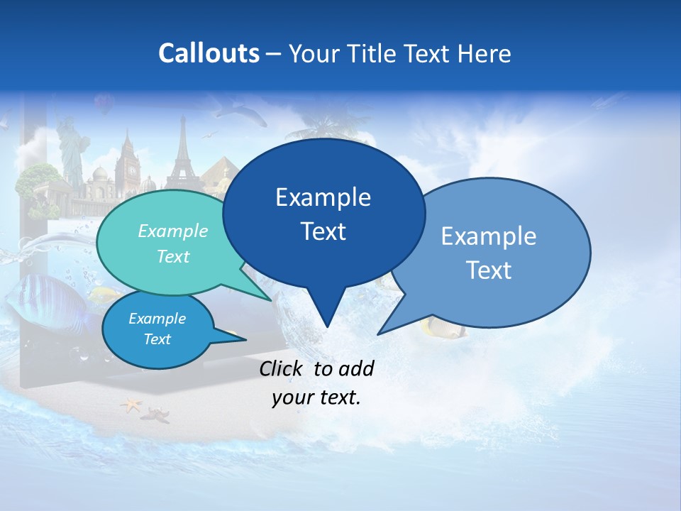 Lcd Eiffel Objects PowerPoint Template