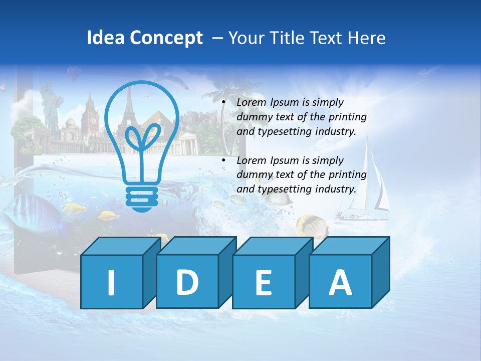 Lcd Eiffel Objects PowerPoint Template