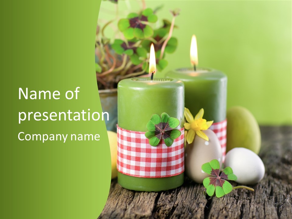 Multicolored Easter Background Candle PowerPoint Template