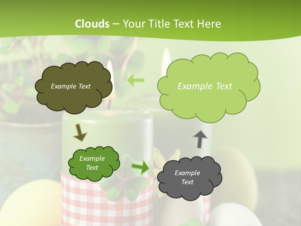 Multicolored Easter Background Candle PowerPoint Template