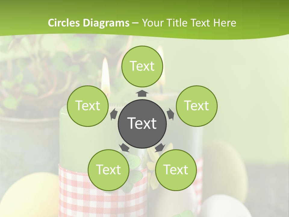 Multicolored Easter Background Candle PowerPoint Template