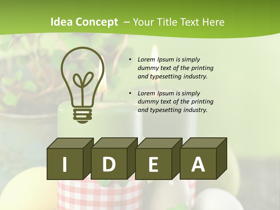 Multicolored Easter Background Candle PowerPoint Template