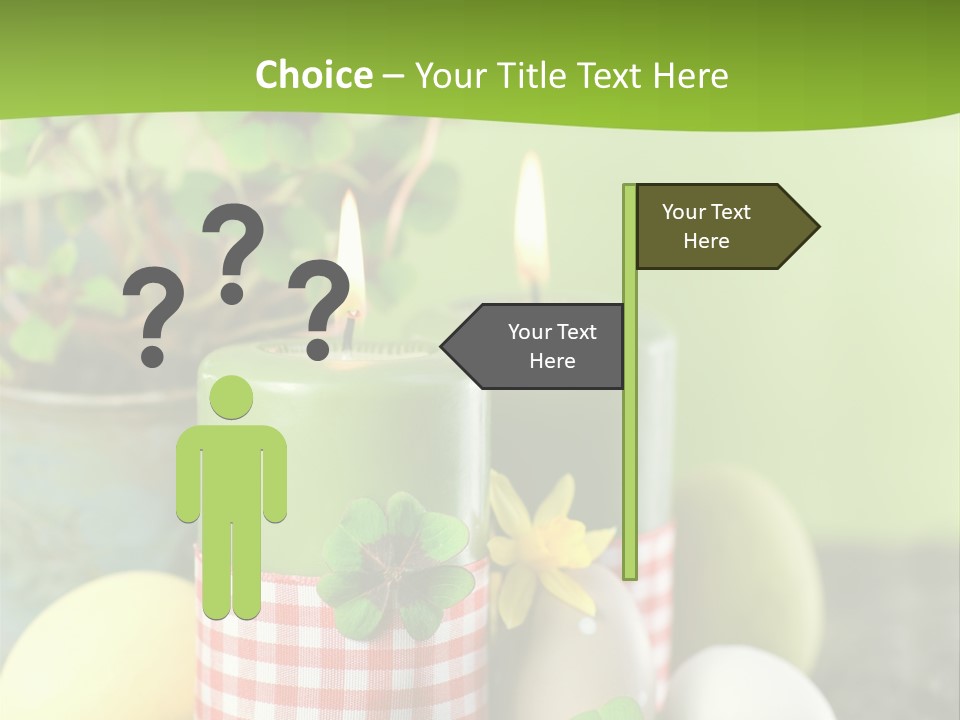 Multicolored Easter Background Candle PowerPoint Template