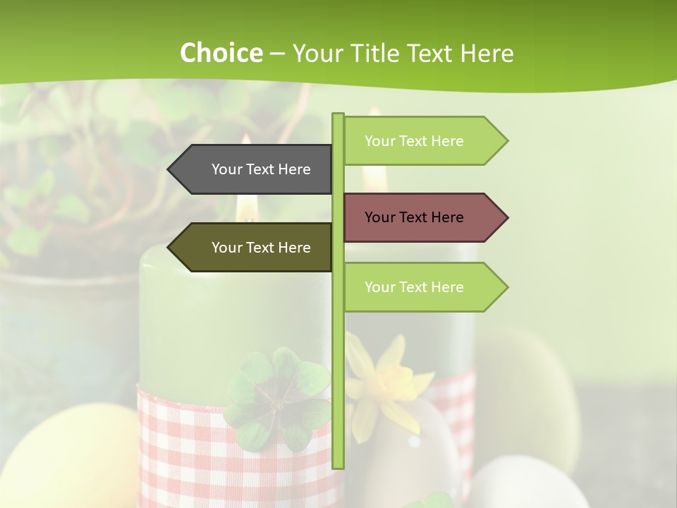 Multicolored Easter Background Candle PowerPoint Template