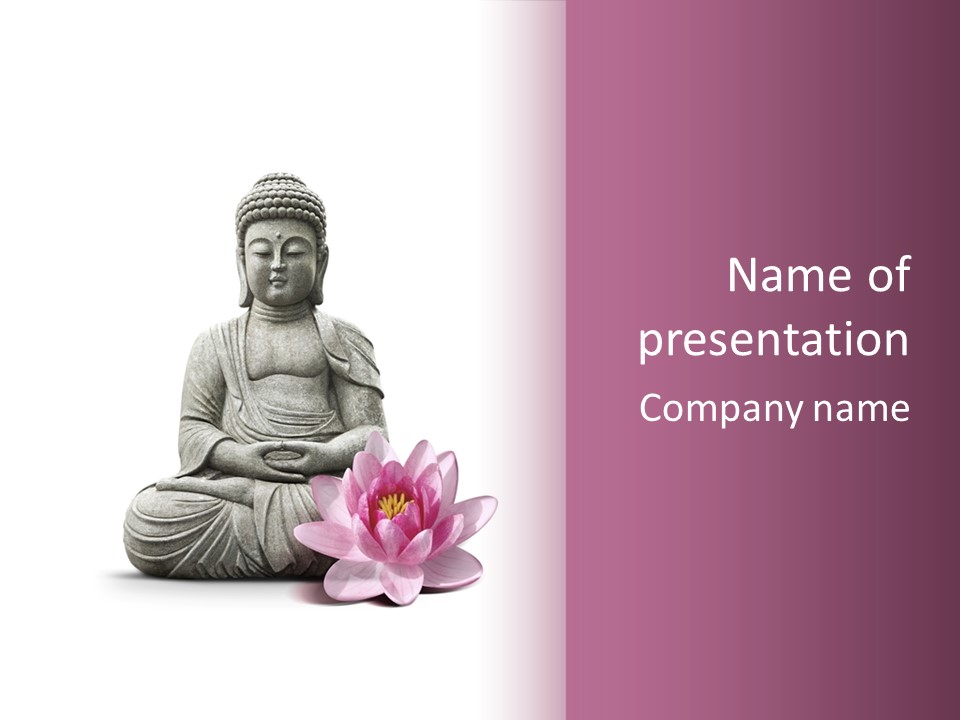 Prier Statue De Bouddha Fleur PowerPoint Template