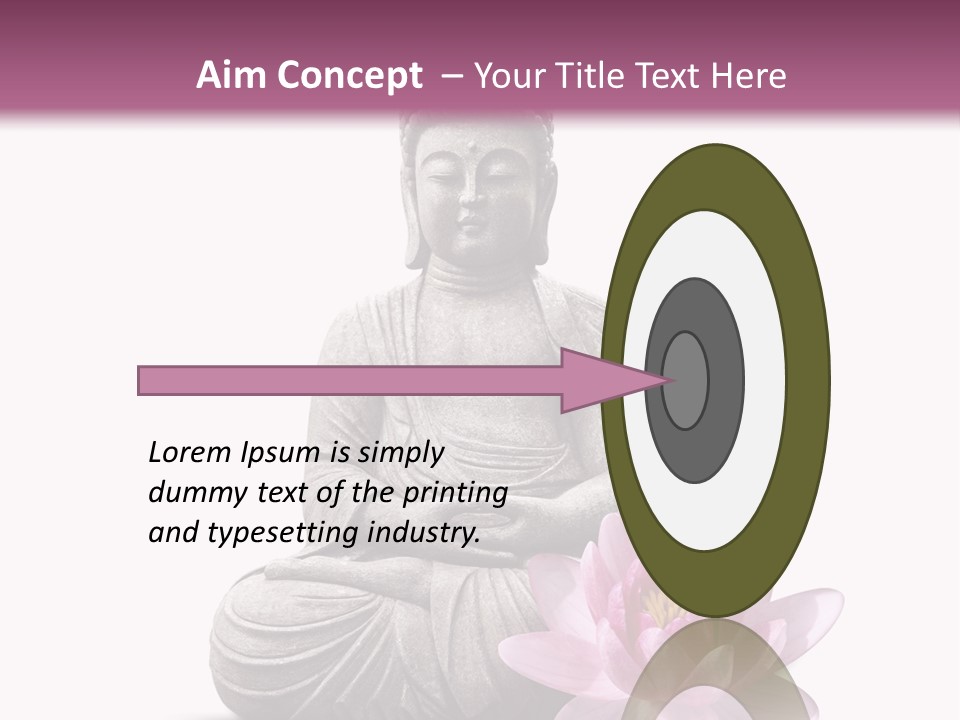 Prier Statue De Bouddha Fleur PowerPoint Template