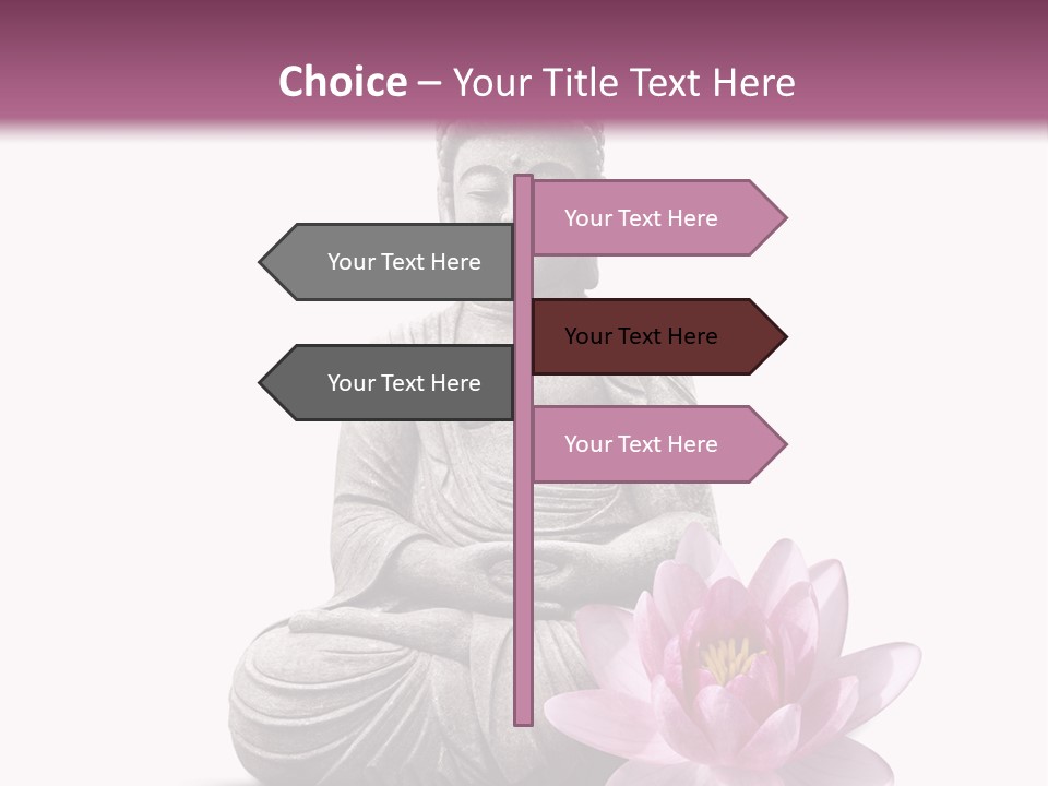 Prier Statue De Bouddha Fleur PowerPoint Template