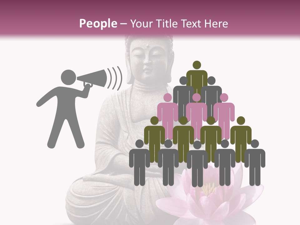Prier Statue De Bouddha Fleur PowerPoint Template