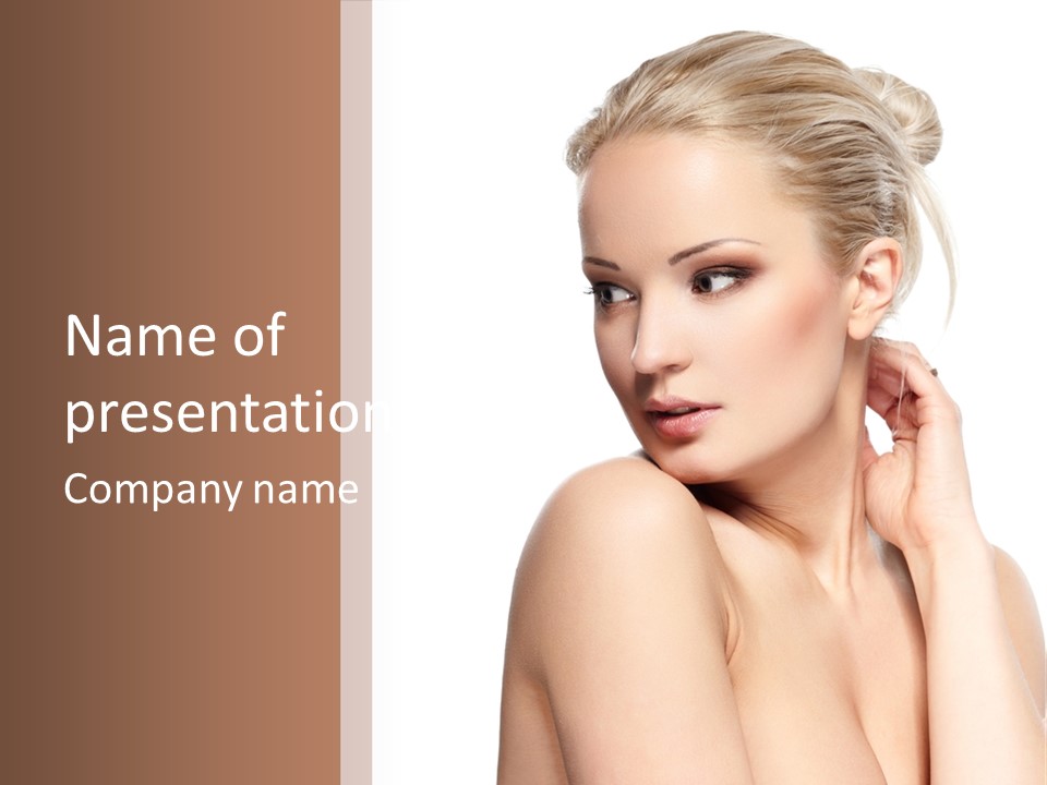 Closeup Cosmetics Person PowerPoint Template