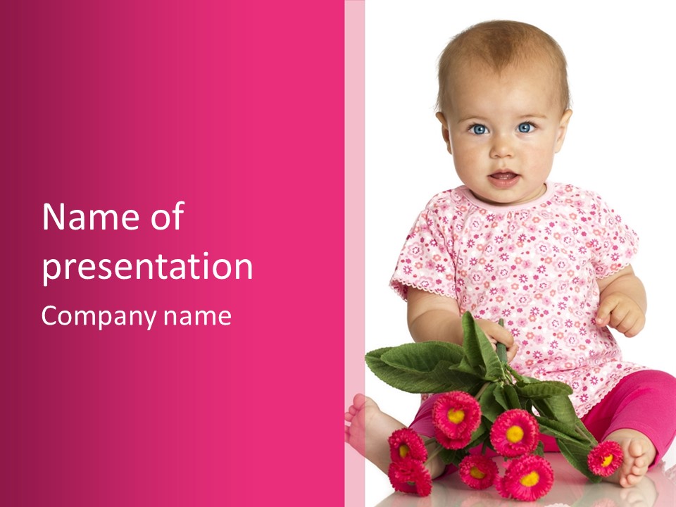 Pink Rosa Sonne PowerPoint Template