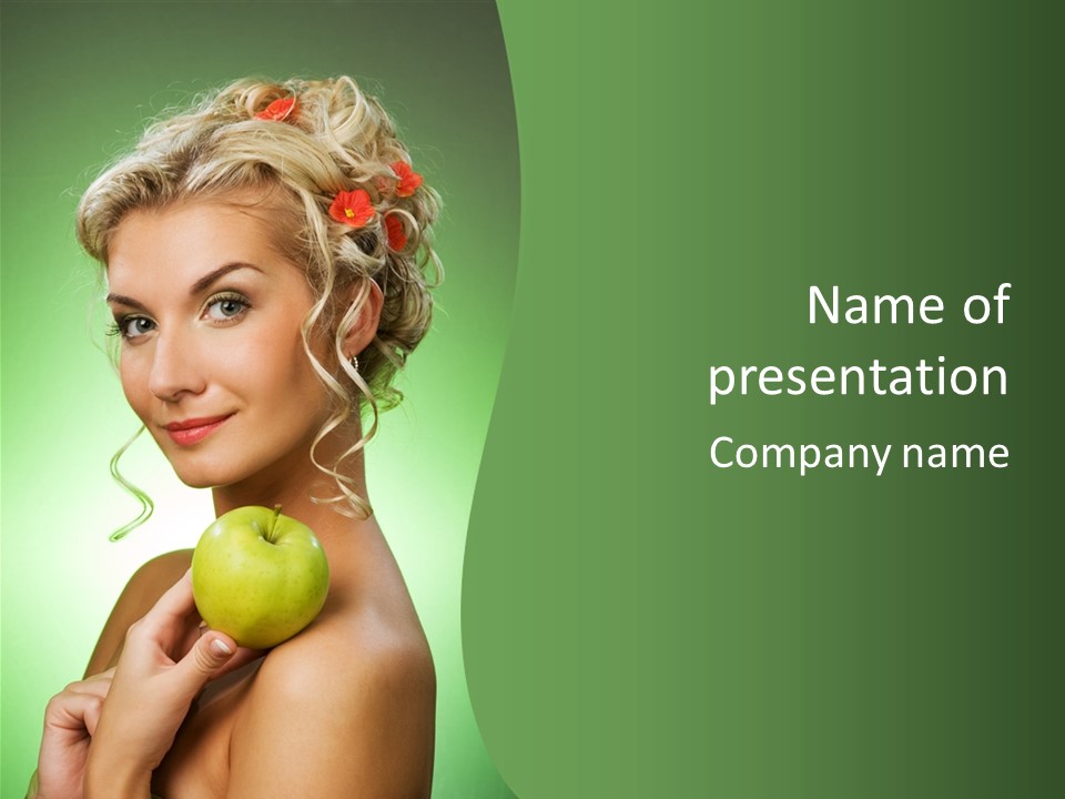 Makeup Female Girl PowerPoint Template