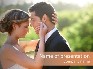 Lovely Bride Close PowerPoint Template