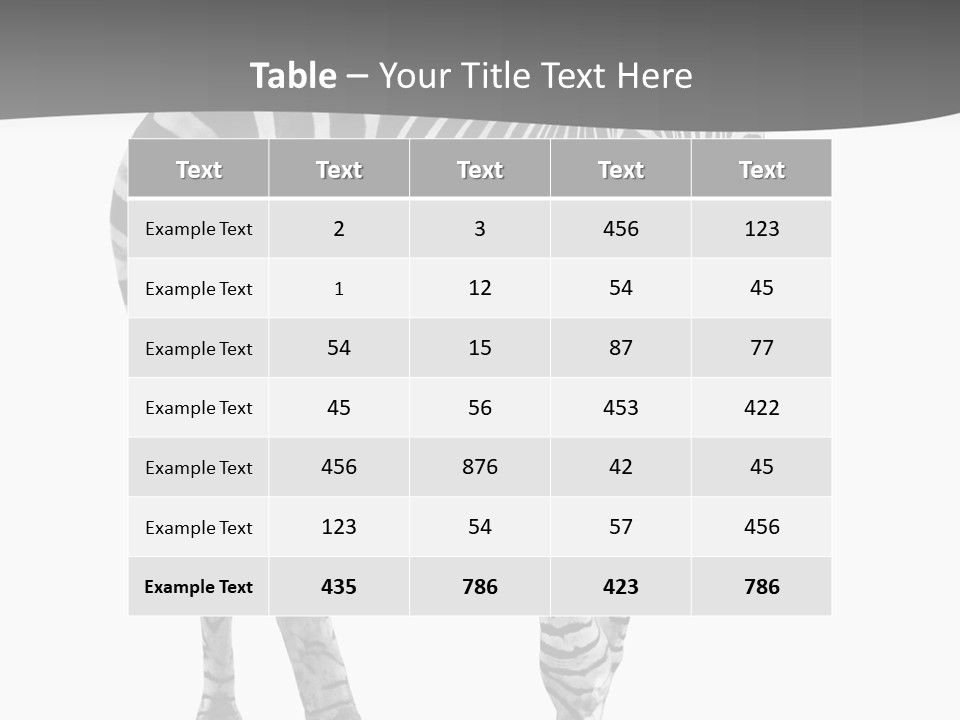 Beauty Zebra Mammal PowerPoint Template