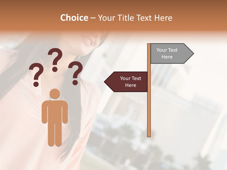 Looking Up Face Buildings PowerPoint Template