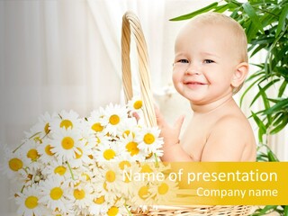 Bouquet Caucasian Home PowerPoint Template