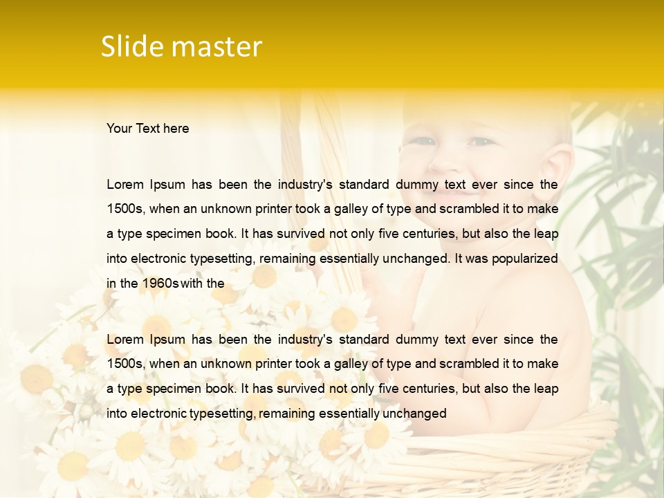 Bouquet Caucasian Home PowerPoint Template