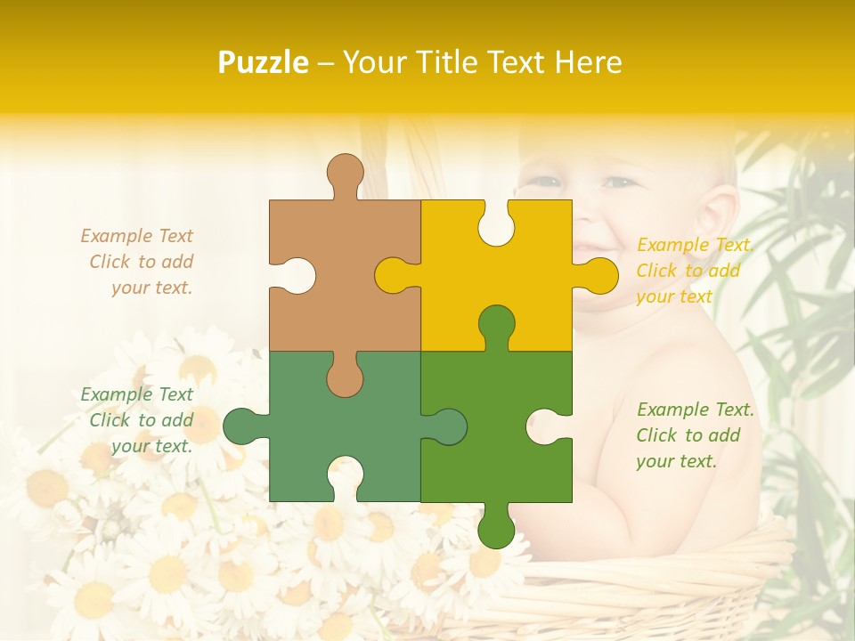 Bouquet Caucasian Home PowerPoint Template