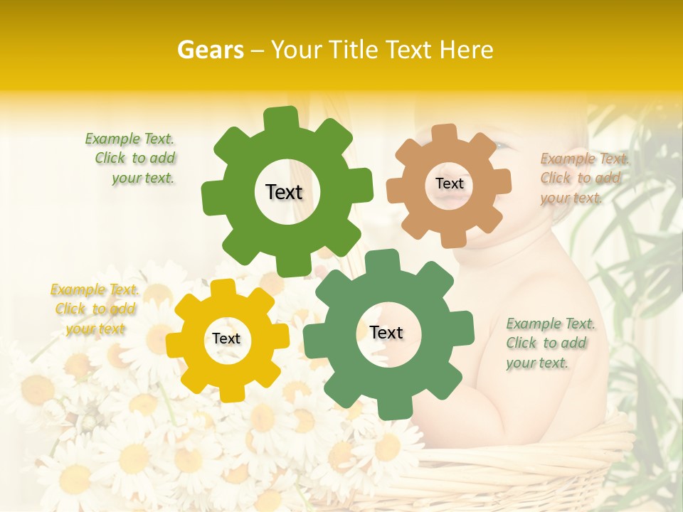 Bouquet Caucasian Home PowerPoint Template