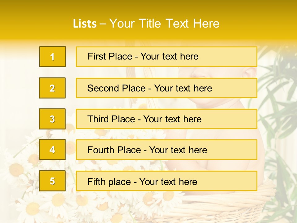 Bouquet Caucasian Home PowerPoint Template